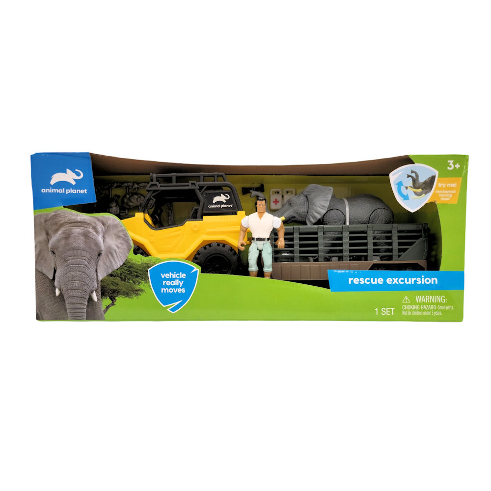 Animal Planet Rescue Excursion Elephant Animal Figure Safari Playset