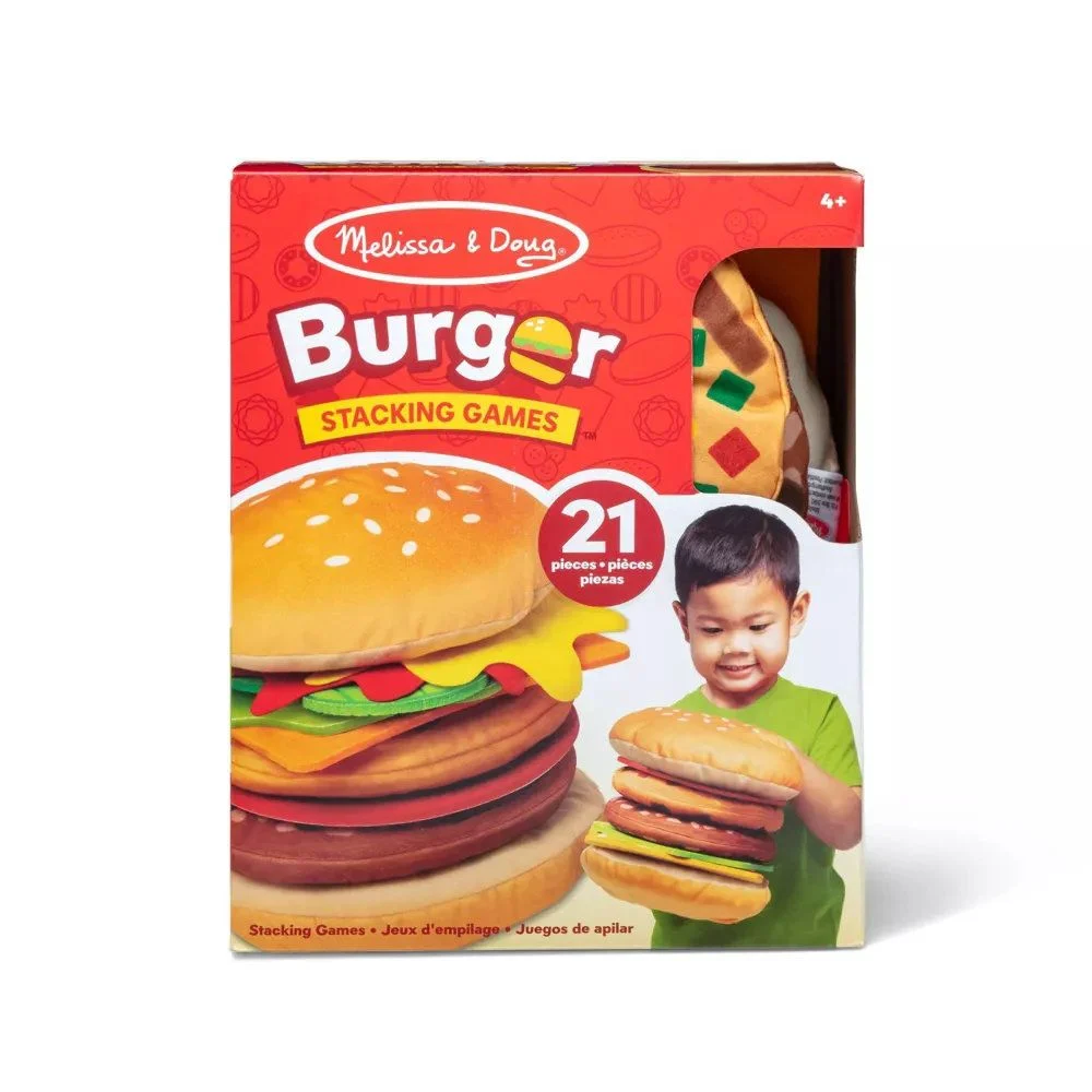 Juegos de apilamiento de hamburguesas Melissa & Doug - Imagen 1 de 4
