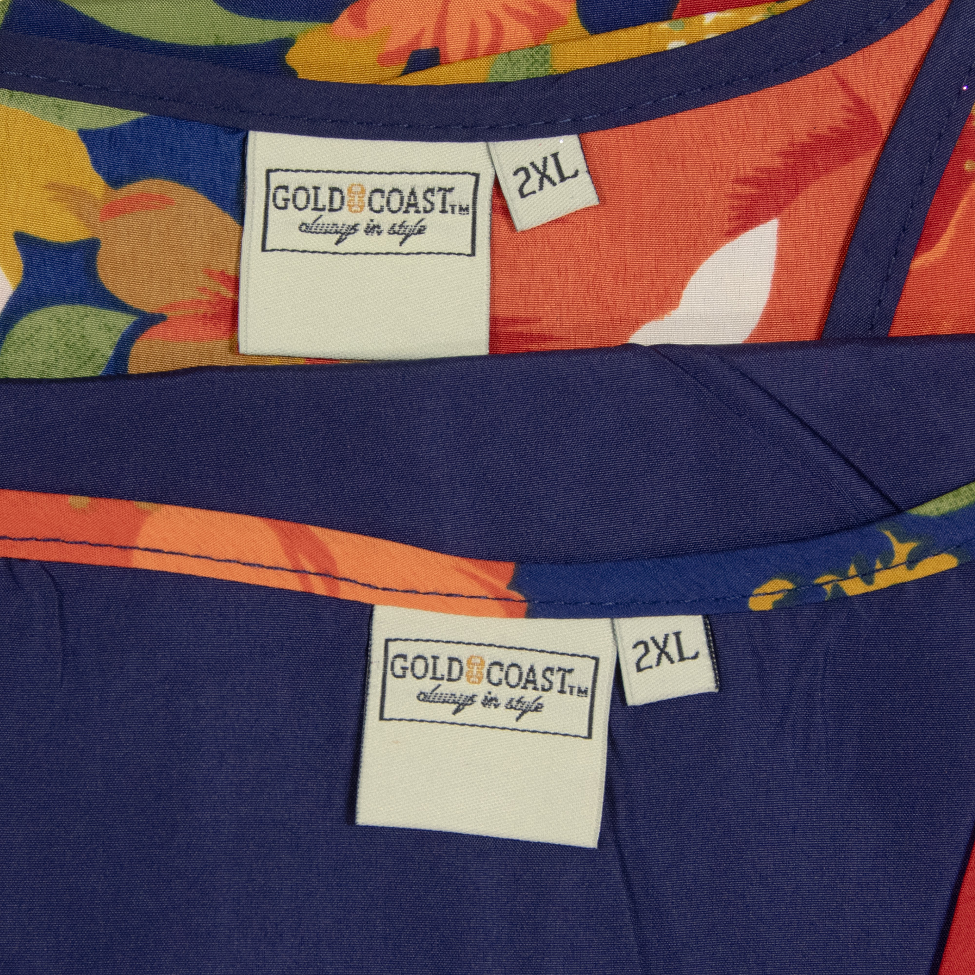 Gold Coast 2er Set Damen Satin Nachthemden in Marineblau, 2XL - Bild 8 von 9