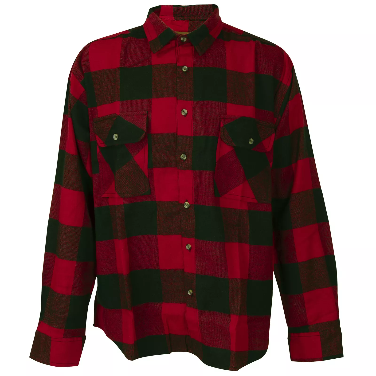 Woodland Creek Men's Long Sleeve Button-Up Flannel Shirt in Red