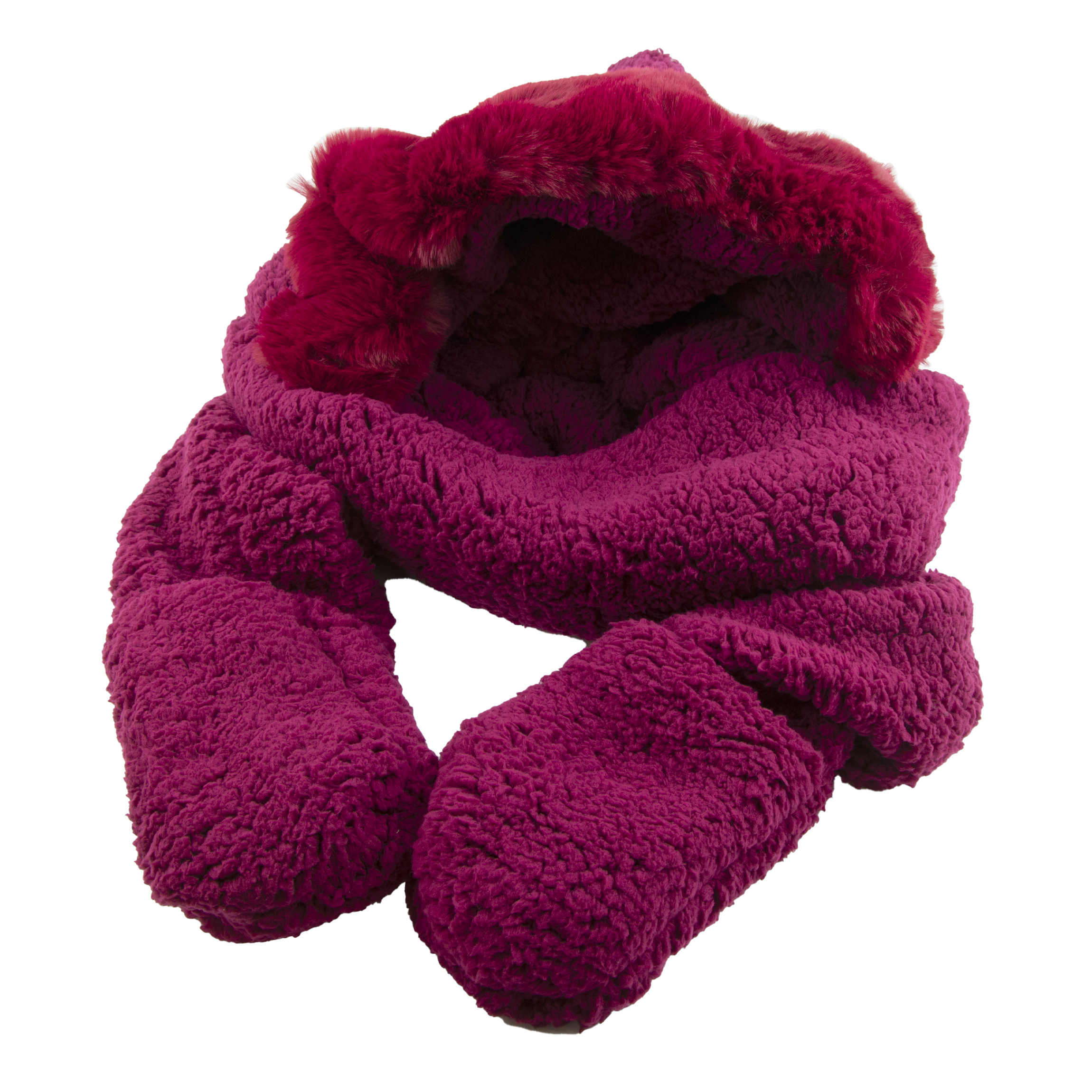 Gold Coast Women's Plush 3-in-1 Hat, Scarf and Mitten Accessory in