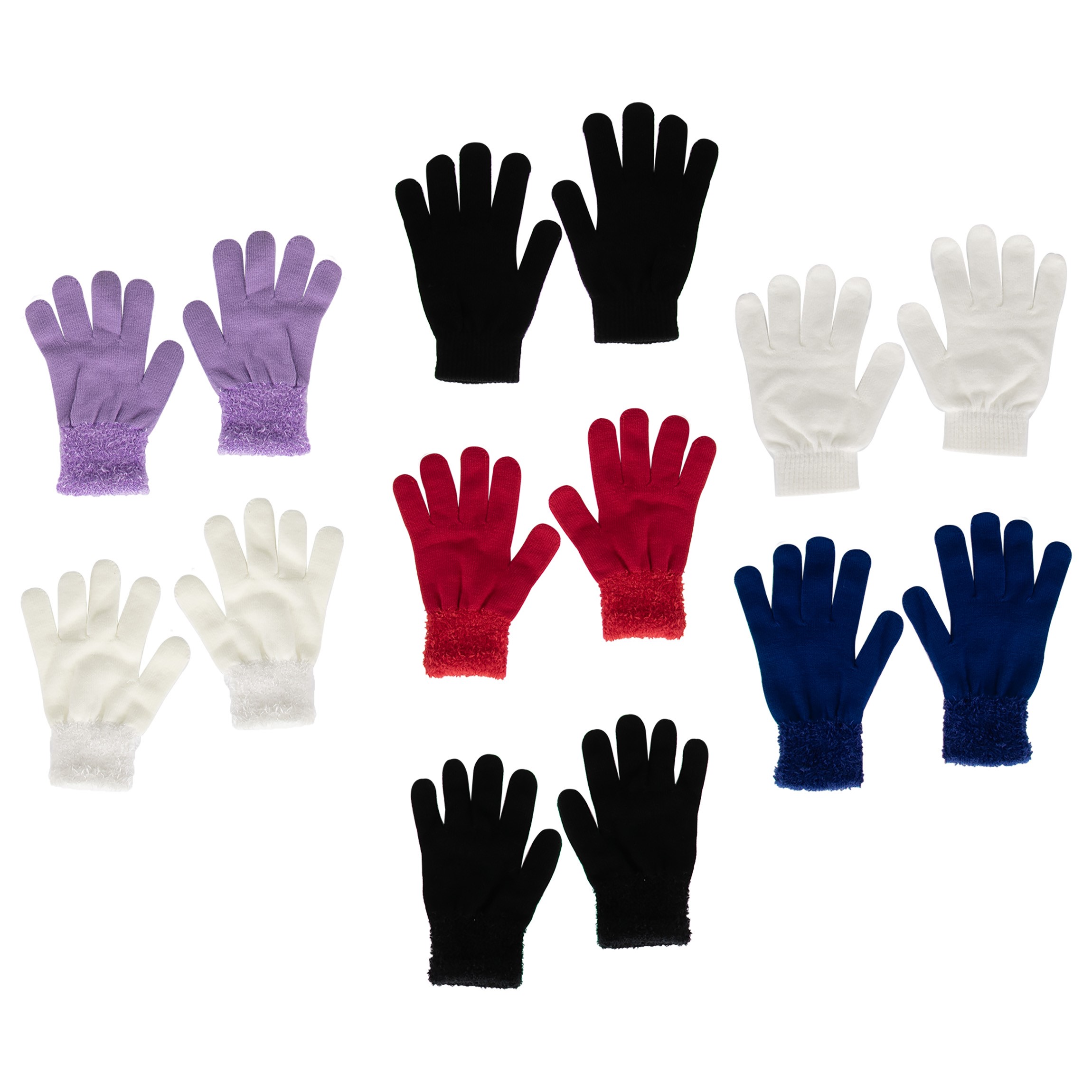 Gold Coast Winter Magic Stretch Knit Glove Set of 9 Pairs
