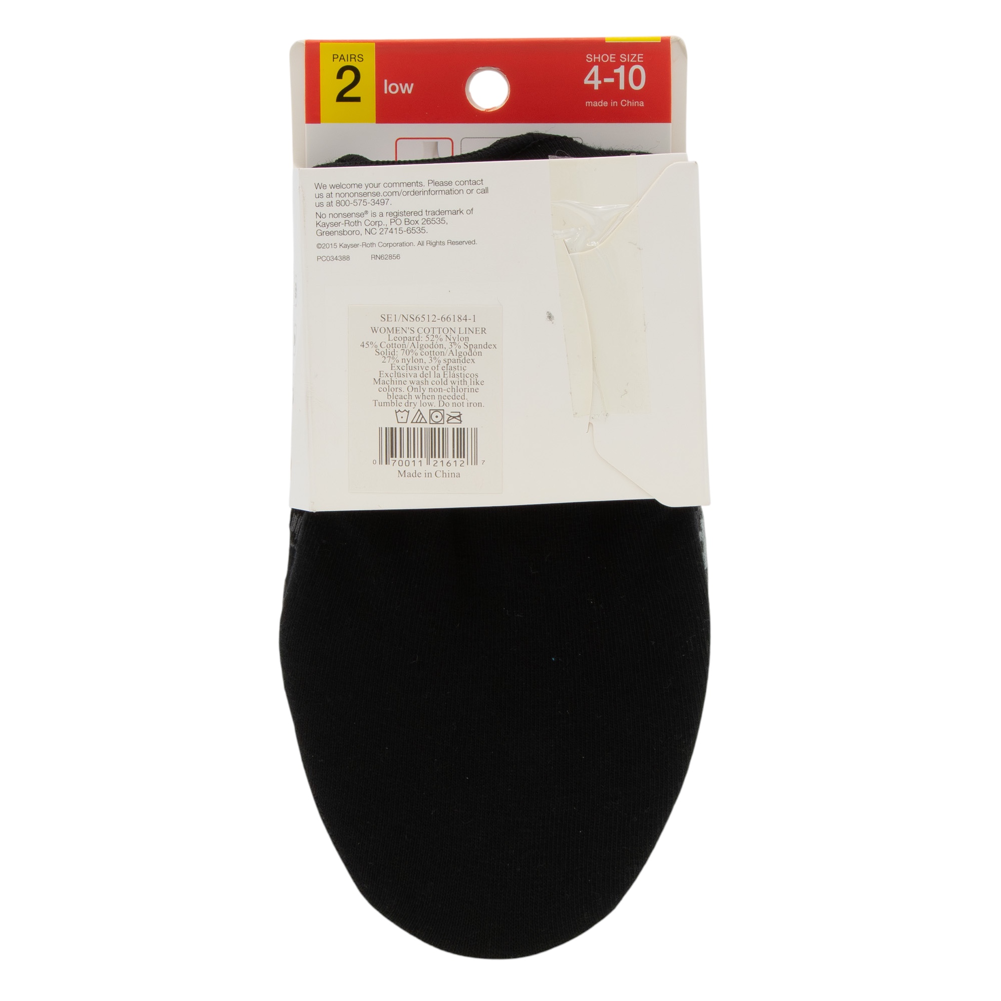 No Nonsense Women's Ultra Low Cut Fashion Liner No Show Sock in