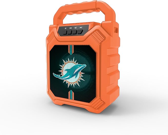 NFL Miami Dolphins Wireless Bluetooth Speaker with LED Lights, Orange