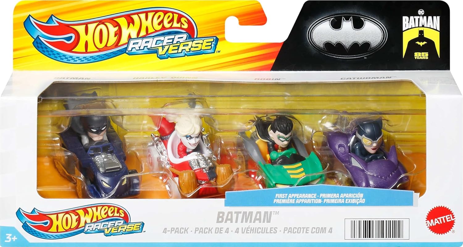 Hot Wheels RacerVerse DC Batman, Harley Quinn, Robin & Catwoman Die Cast Car - Picture 6 of 6