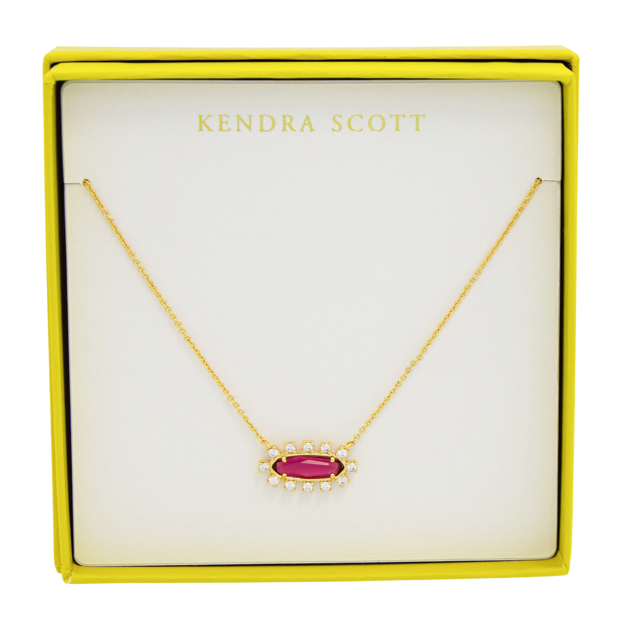 Courtesyhonda Tennis Gold Necklace Kendra Scott Eva Framed Pendant