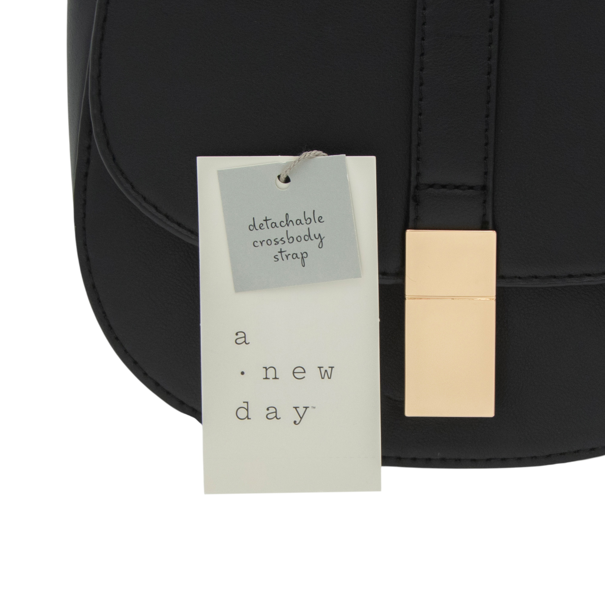 その他 H a New Day Saddle Crossbody Bag in Black Faux Leather | eBay