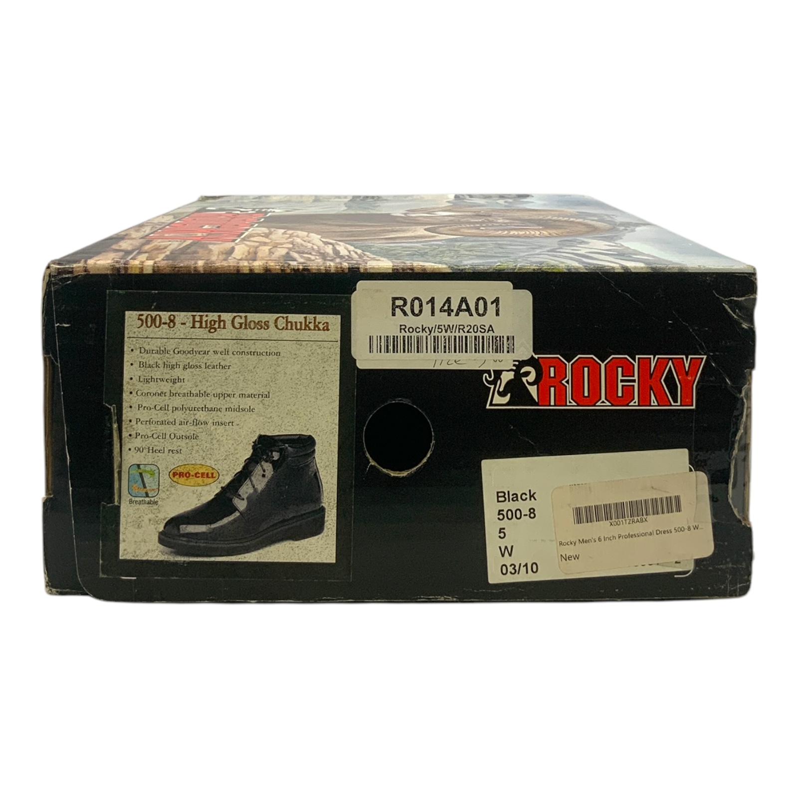 Rocky High Gloss Chukka Work Boot Black Leather US Men\'s 5W Rocky Pro Cell Leather Chukka Boot main image 3