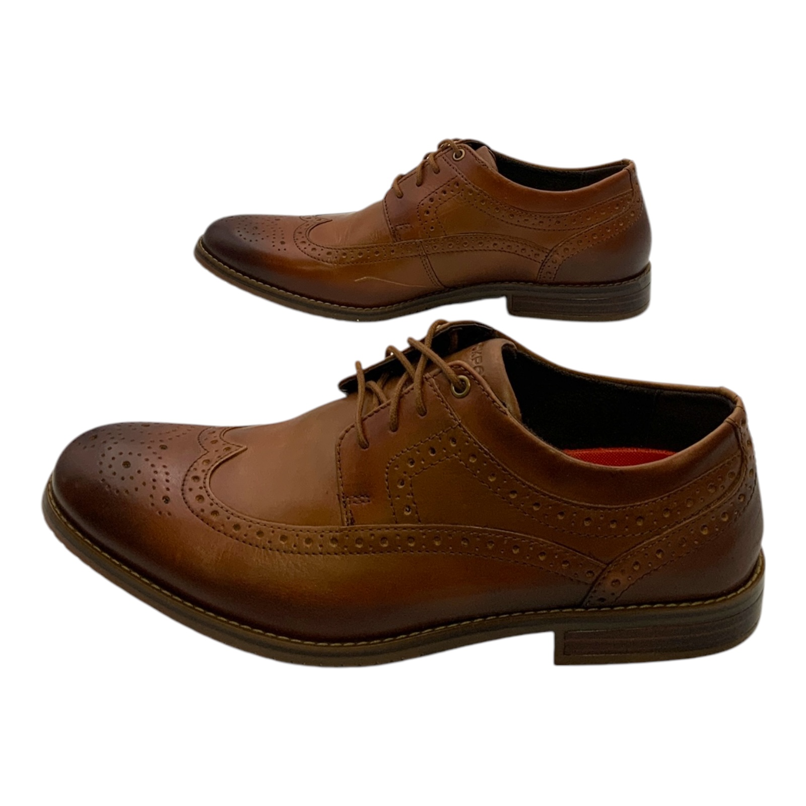 タケ② Rockport Style Purpose 3 Wingtip Oxford Tan Leather US Men's 9.5M